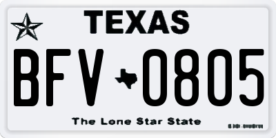 TX license plate BFV0805