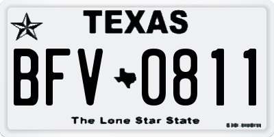 TX license plate BFV0811