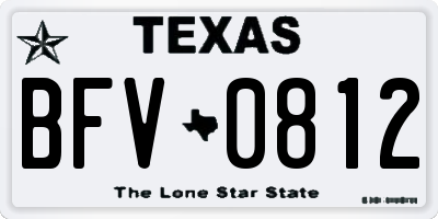 TX license plate BFV0812