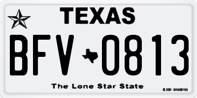 TX license plate BFV0813