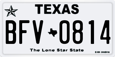 TX license plate BFV0814