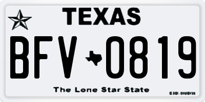 TX license plate BFV0819