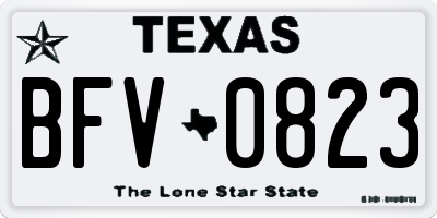 TX license plate BFV0823