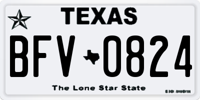 TX license plate BFV0824