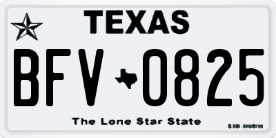 TX license plate BFV0825