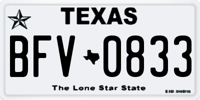 TX license plate BFV0833