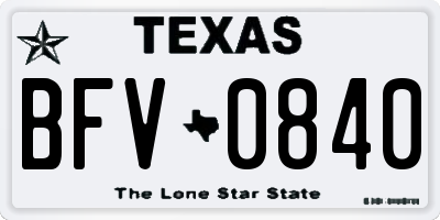 TX license plate BFV0840