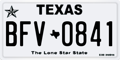 TX license plate BFV0841