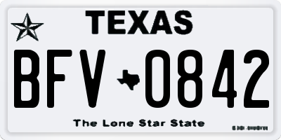 TX license plate BFV0842