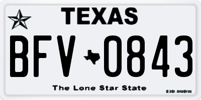 TX license plate BFV0843