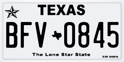 TX license plate BFV0845