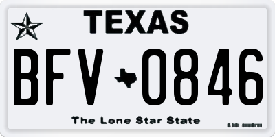 TX license plate BFV0846