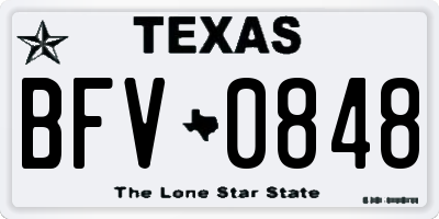TX license plate BFV0848