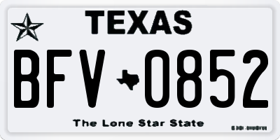 TX license plate BFV0852