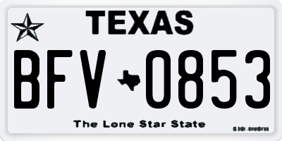 TX license plate BFV0853