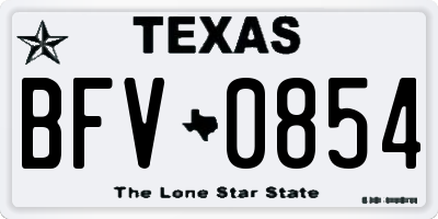 TX license plate BFV0854
