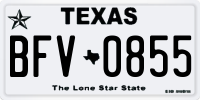 TX license plate BFV0855