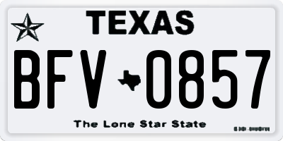 TX license plate BFV0857