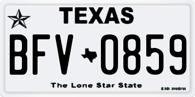 TX license plate BFV0859