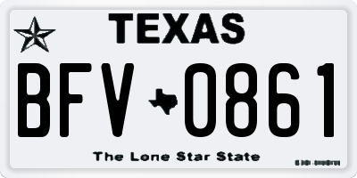 TX license plate BFV0861