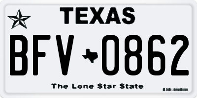 TX license plate BFV0862