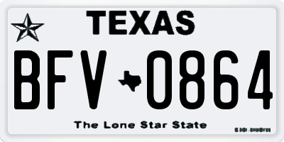TX license plate BFV0864