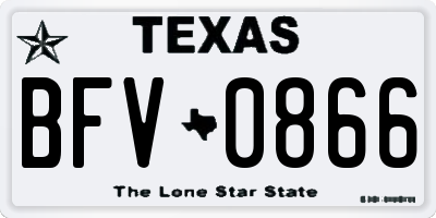 TX license plate BFV0866
