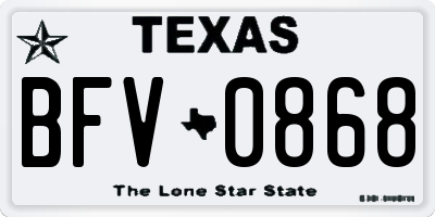 TX license plate BFV0868