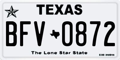 TX license plate BFV0872