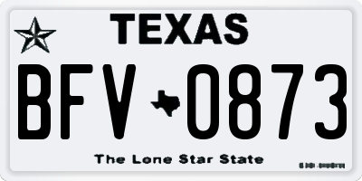 TX license plate BFV0873