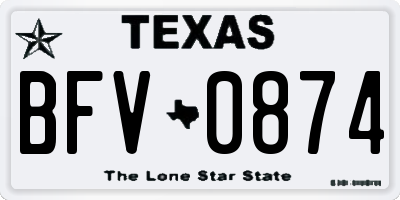 TX license plate BFV0874