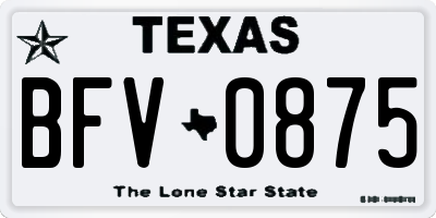 TX license plate BFV0875