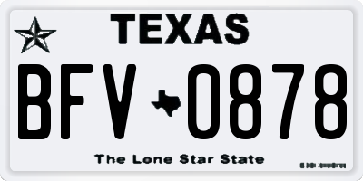TX license plate BFV0878