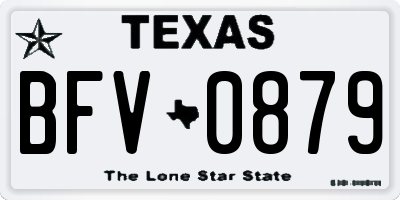 TX license plate BFV0879