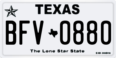 TX license plate BFV0880