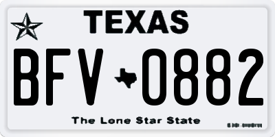 TX license plate BFV0882
