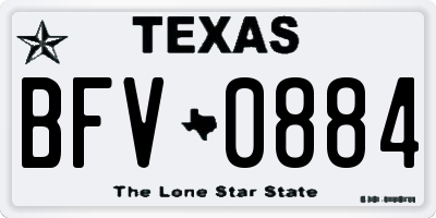 TX license plate BFV0884