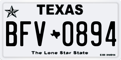 TX license plate BFV0894