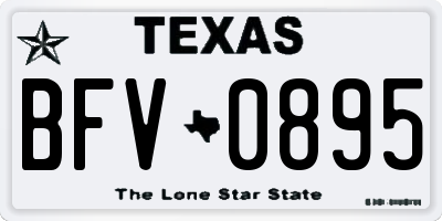 TX license plate BFV0895