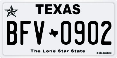 TX license plate BFV0902