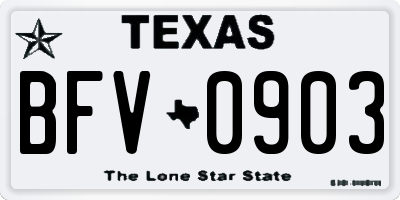 TX license plate BFV0903