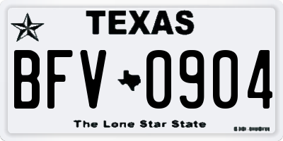 TX license plate BFV0904