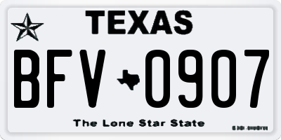 TX license plate BFV0907