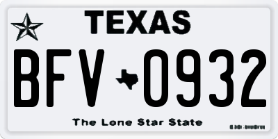 TX license plate BFV0932