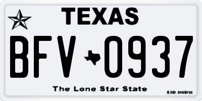 TX license plate BFV0937