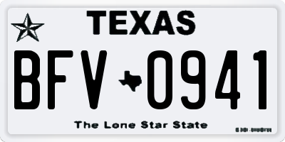 TX license plate BFV0941