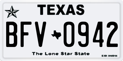 TX license plate BFV0942
