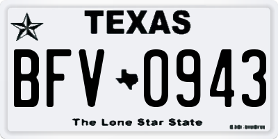 TX license plate BFV0943