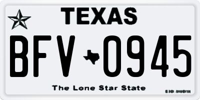 TX license plate BFV0945