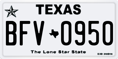 TX license plate BFV0950